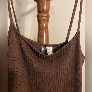 Brown Sleeveless mini dress